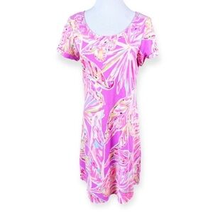 Lilly Pulitzer Tammy T Shirt Dress Amethyst Sunseekers Pink Purple Short Sleeve